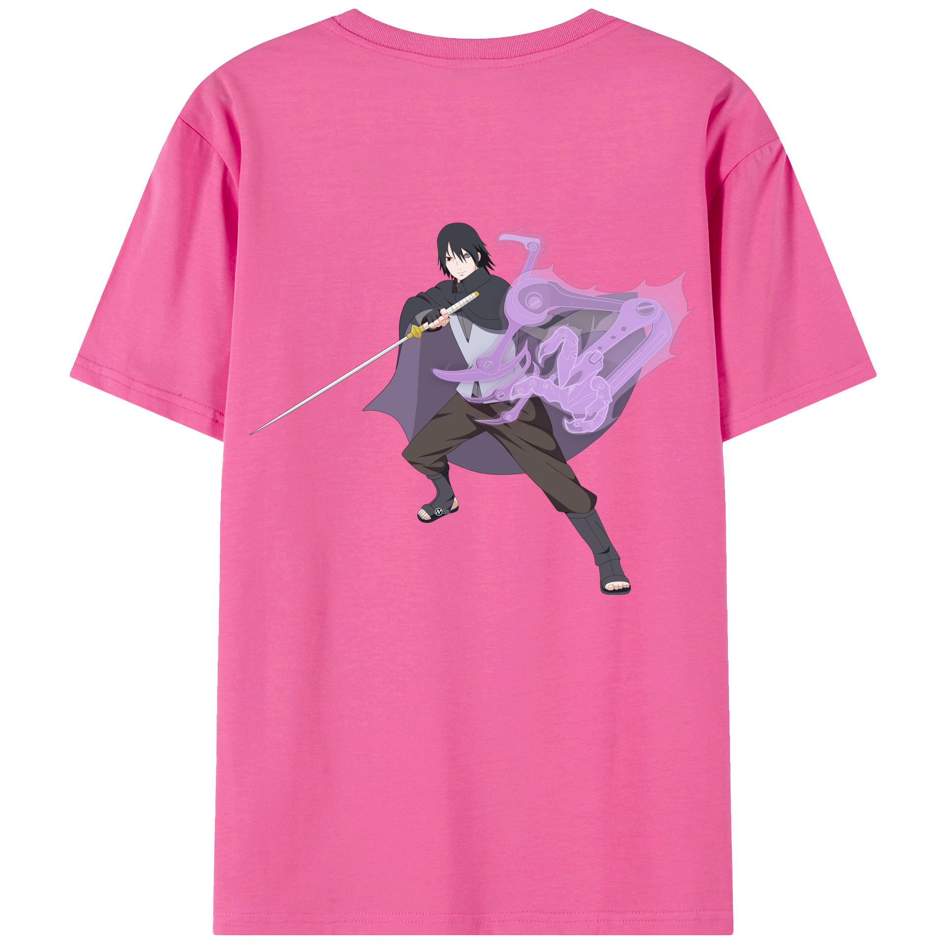 （画像用） NARUTO -ナルト- うちは サスケ Uchiha Sasuke レディース半袖Tシャツ(バックプリント)